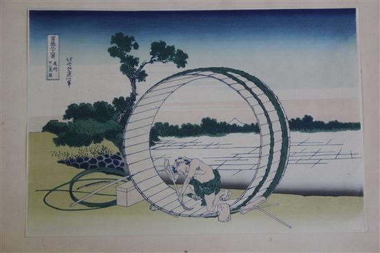 Hiroshige (1795-1858) and 5 other unframed woodblock prints